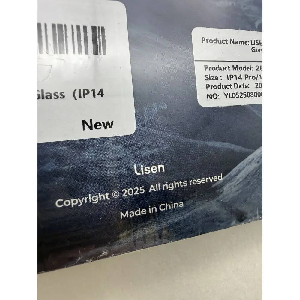 LISEN Screen Protector 9H+ Hardness Glass For iPhone 16/15 Pro & iPhone 14 Pro..